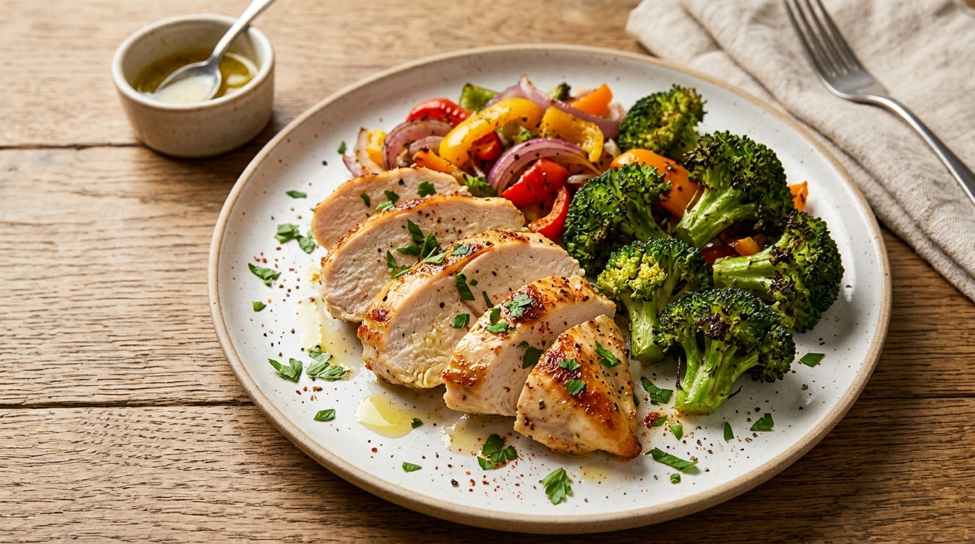 15-Minute Air Fryer Juicy Chicken Breast & Veggies (Easy Dinner Idea)