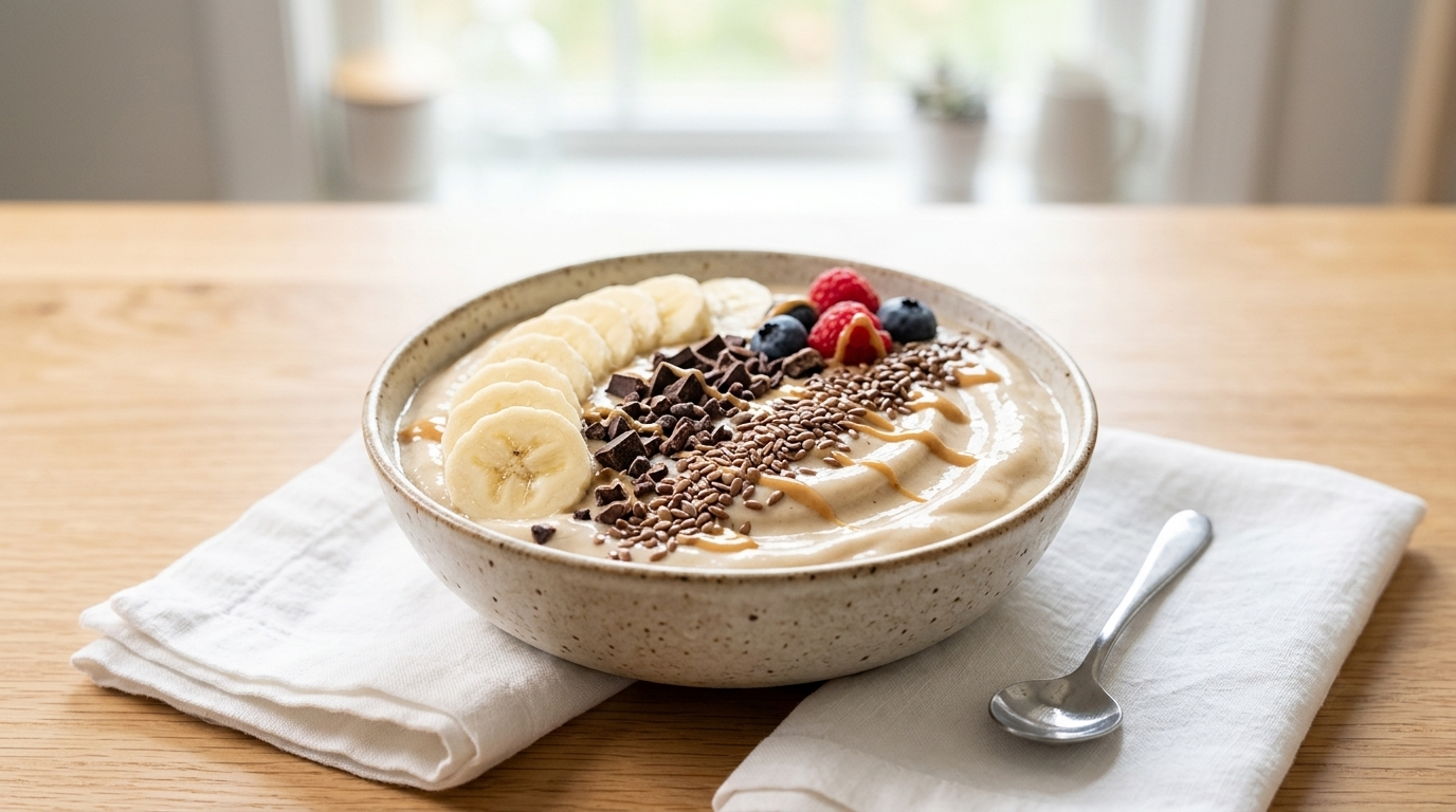 10-Minute High-Protein Peanut Butter Banana Smoothie Bowl